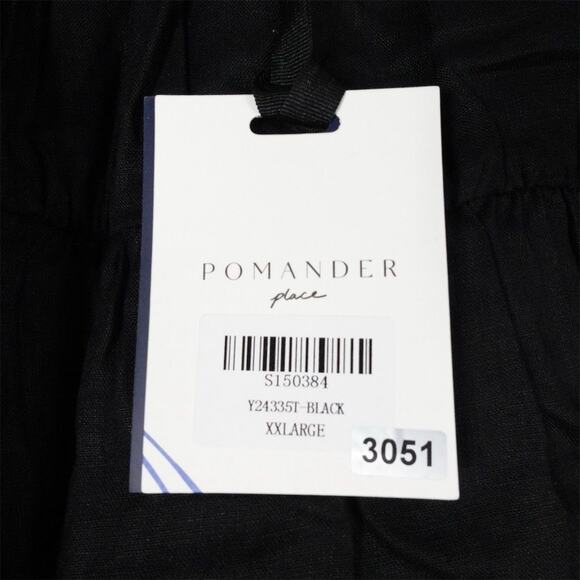 New Tuckernuck Pomander Place Womens 2XL Black Puff Sleeve Ares Mini Dress Linen - Picture 5 of 13